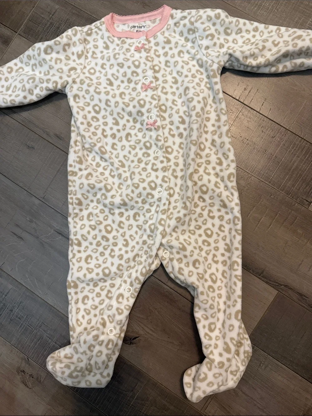 Carter's Plush Footed One-Piece Sleepers - Pink, Gray, White, Coral